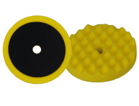 APP Круг полировальный поролоновый профилированный на липучке мягкий желтый d=180мм