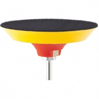 MATRIX Тарелка (оправка) опорная с Velcro фиксацией для дрели и УШМ, мягкая (125мм, М14 под ключ)