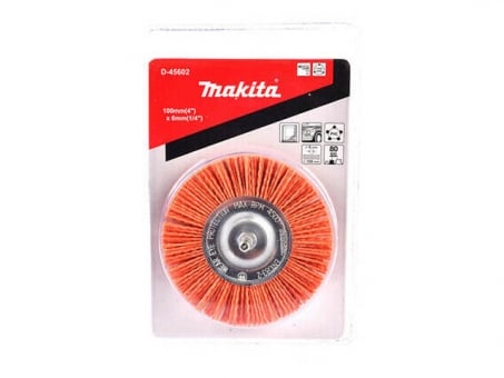 MAKITA Щётка-крацовка торцевая (дисковая) мягкая нейлоновая со стержнем 100 мм G80