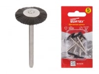 WORTEX Щетинная щетка 19 мм для бормашины, гравера, набор 5 шт.
