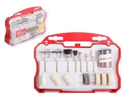 WORTEX Набор аксессуаров для гравера 20 предметов в боксе (для чистки/полировки)