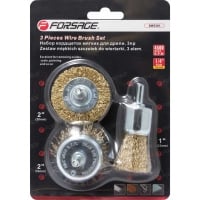 Набор кордщеток латунных комбинированный для дрели, 3пр.(2штх50мм, 25мм), в блистере / F-BWS301