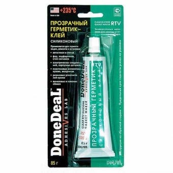 Done Deal Прозрачный силиконовый герметик-клей для стекол 85гр. / DD6705