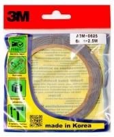 3M™ Двусторонний скотч, Оригинал, Южная Корея 6мм х 2,5м A3M-0625