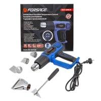 Forsage Фен промышленный электрический (термовоздуходувка) 2000W с индикатором температуры + набор сопел