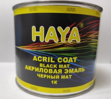 HAYA Эмаль (краска) акриловая, 1К, черный мат 0,4л