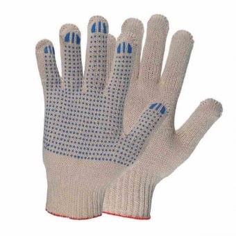 Перчатки рабочие ХБ 5 нитей 10 класс с ПВХ ТОЧКА