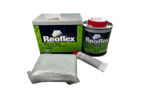 REOFLEX Ремонтный комплект для бамперов (полиэфирная смола для авто 0.25кг + отв. 15 гр. + стекловолокно 0,25 м2 (стекломат))