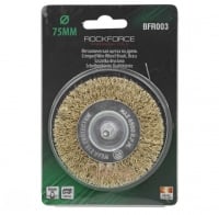ROCK FORCE Кордщетка дисковая латунная для дрели 75мм, в блистере