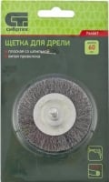 СИБРТЕХ Щетка для дрели, 60 мм, плоская со шпилькой, витая проволока