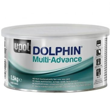 U-POL Шпатлевка быстросохнущая легкошлифуемая, DOLPHIN MULTI ADVANCE, зеленая, банка 1.5кг