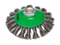 Щетка дисковая косич.100мм/M14 ВОЛАТ (для УШМ шлифмашины болгарки М14 получаша торцевая крацовка) (81060-100)