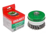 Щетка д/шлиф.маш. "чашка" косич. 75мм усиленная ВОЛАТ (для УШМ шлифмашины болгарки М14 торцевая крацовка) (81040-75)